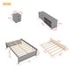 preview thumbnail 3 of 10, Full Size Kids Bed Frame 3-Pieces Bedroom Sets Full Size Open Frame and Twin Size Trundle, with 1 Nightstand & Storage Box