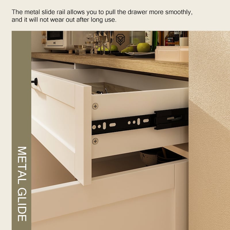 2 Piece Modular Closet Storage Set with Floor and Wall Cabinets Pantry