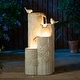 preview thumbnail 4 of 34, Glitzhome 26"H/ 31"H 4-Tier LED Vase-Shaped Ceramic Outdoor Floor Fountain with Birds/ Lotus