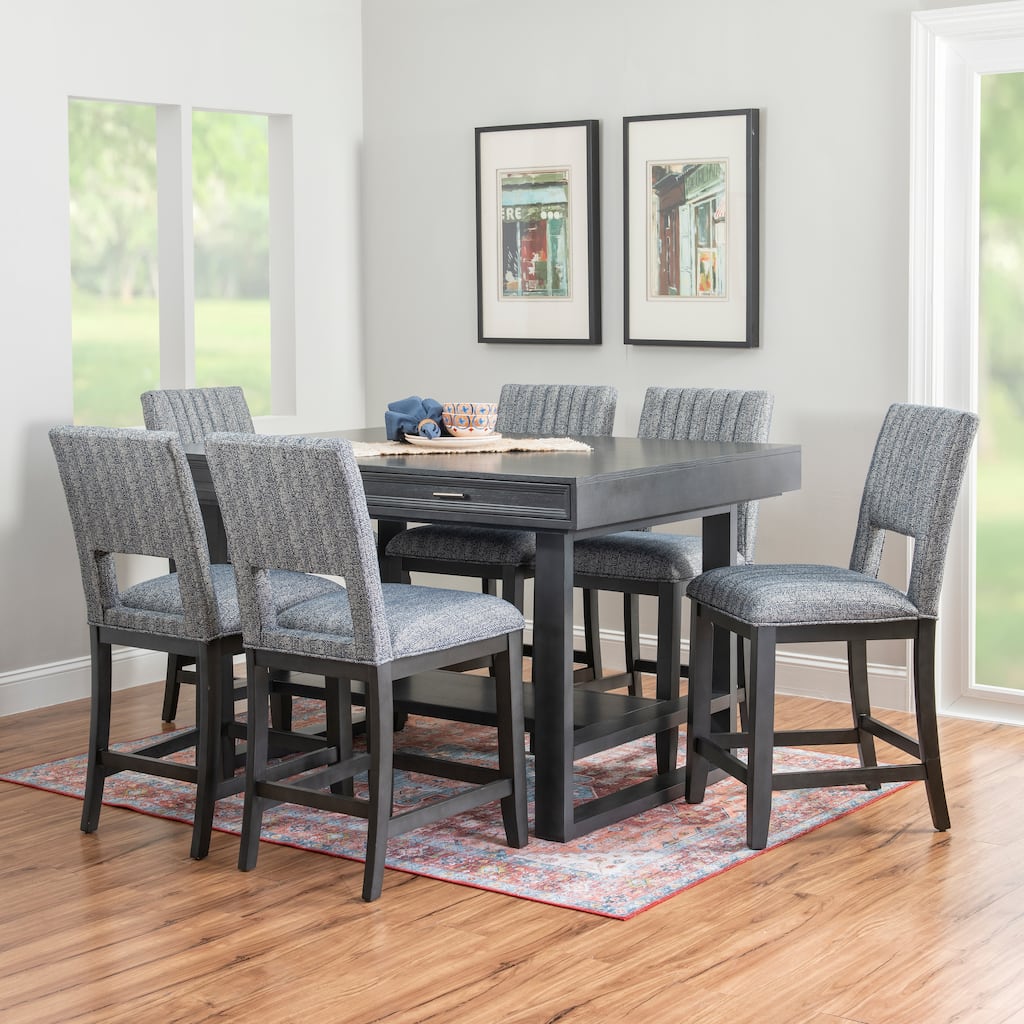 Wilson Grey Wooden 7-Piece Counter Height Dining Set
