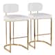 Option White Faux Leather/Gold Finish