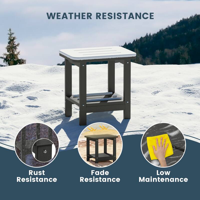 Brighton Outdoor Poly Two Shelf Side Table