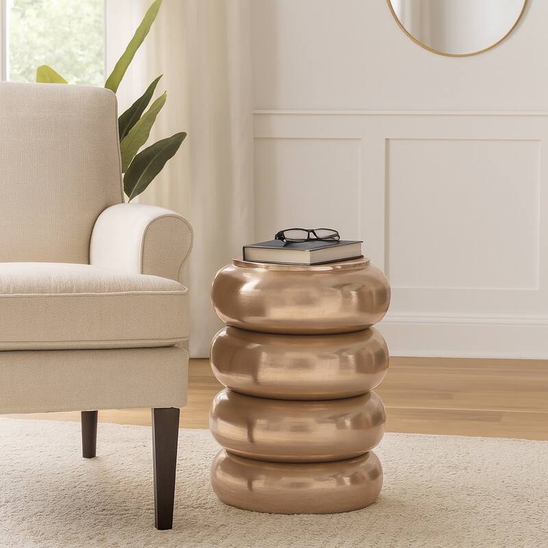 Metal Aluminum Sculptural Accent Table Savoir Trend - 20" Bronze - 20.0"