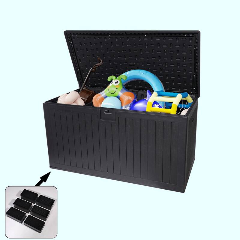 Outdoor Storage Box with Hydraulic Lid & Table Design - 230 Gallon