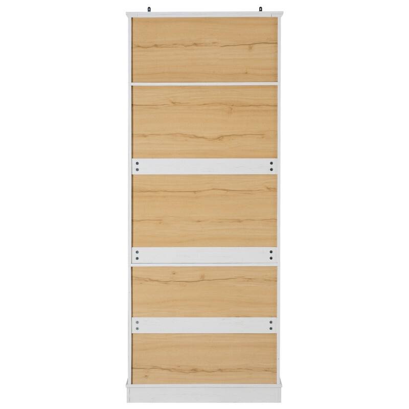 Farmhouse 78.2" Kitchen Pantry Cabinet with 4 Doors, 3 Adjustable Shelves and 3 Drawers