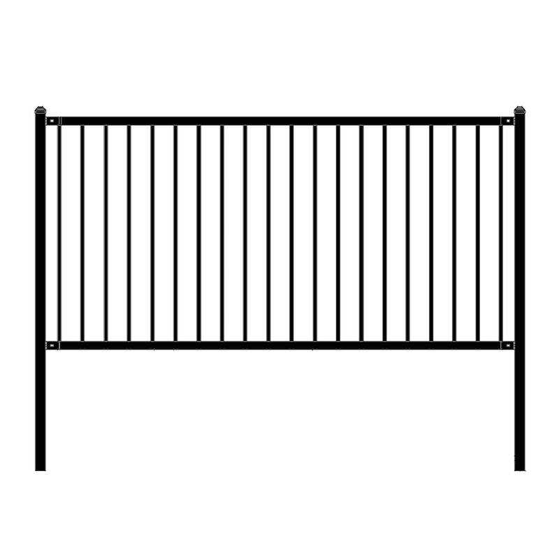 ALEKO Lyon Style Self Unassembled Steel Fence 8' x 4' Black