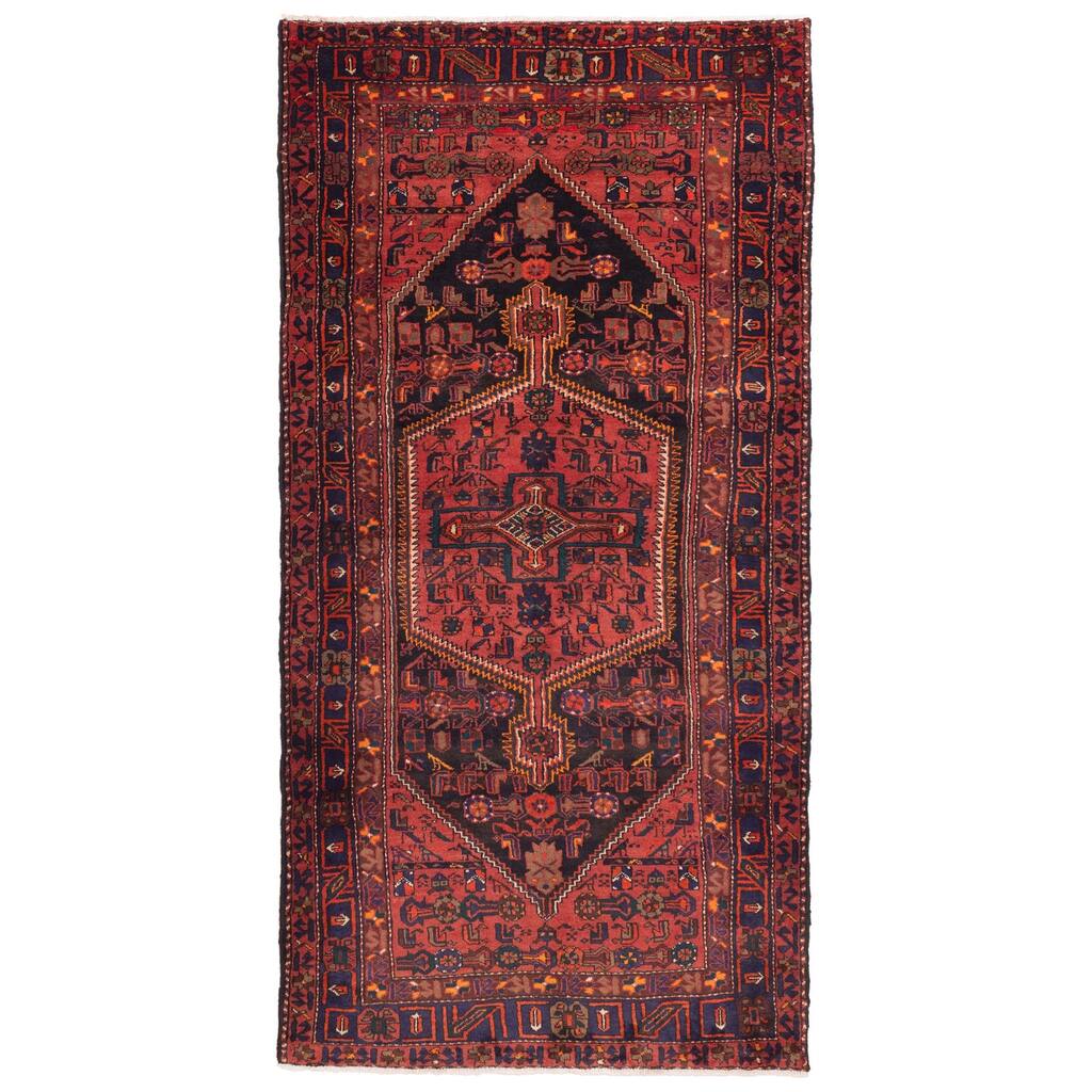 ECARPETGALLERY Hand-knotted Andelz Red Wool Rug - 4'11 x 9'10