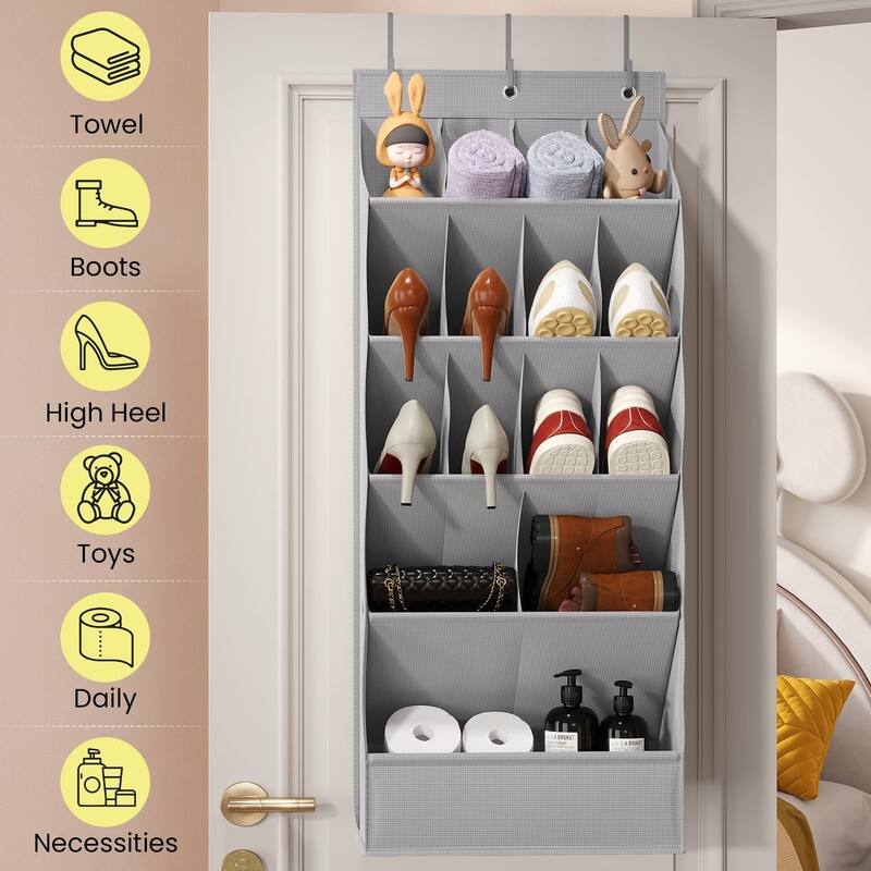Hanging Shoe Organizers with 15 Large Pocket
