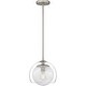 preview thumbnail 2 of 6, Eslinger 1-Light Brushed Nickel Mini Pendant