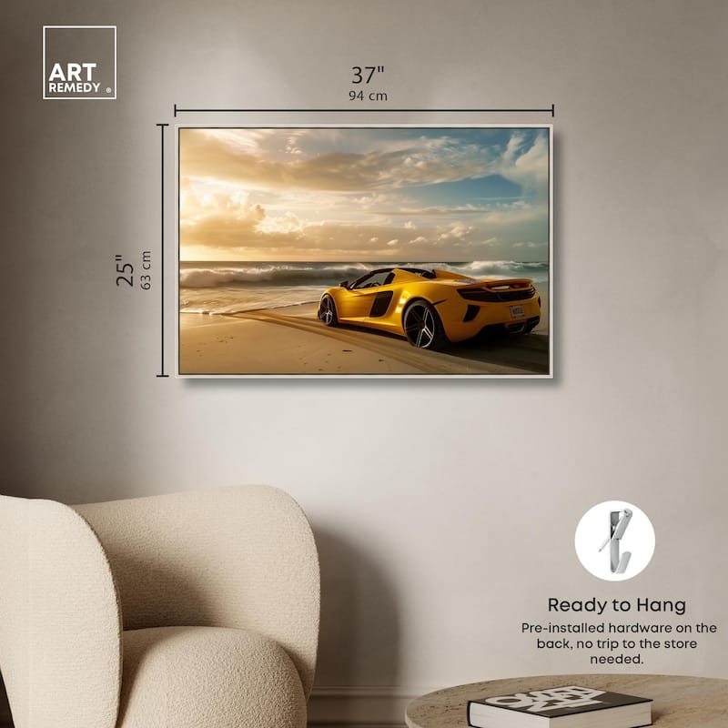 Beach Sports Car Canvas by Art Remedy