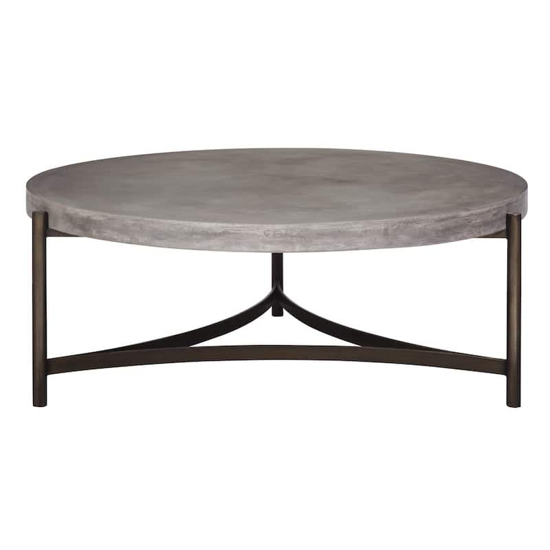 Lyon Round Concrete and Metal Coffee Table