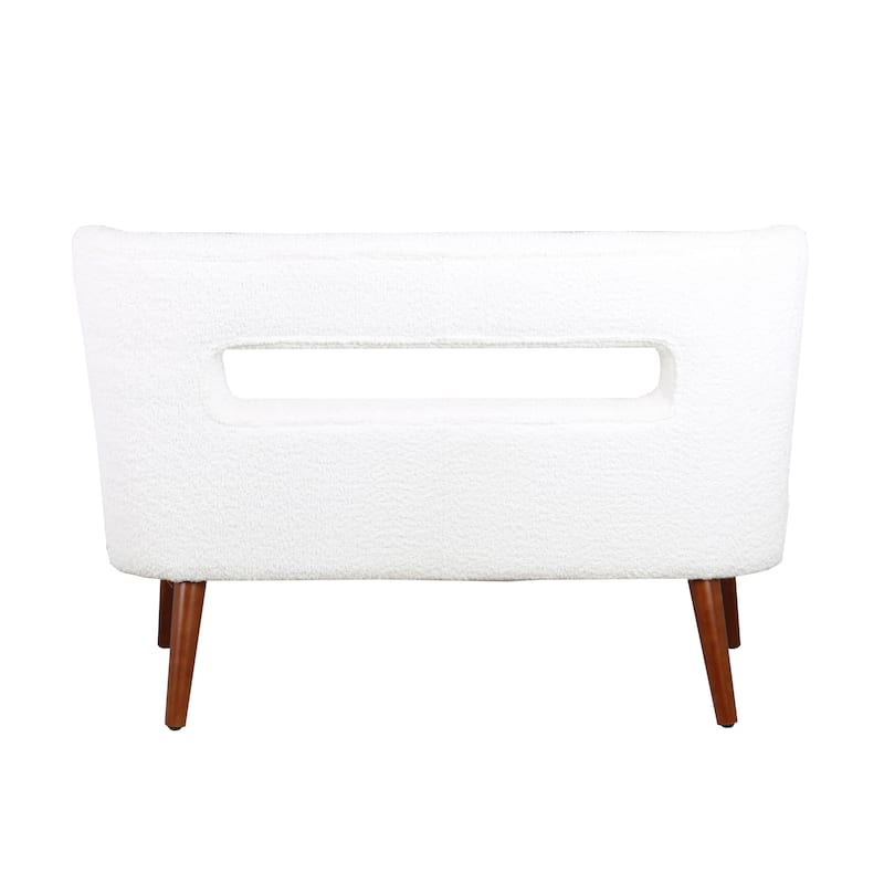 Porthos Home Hedra Sherpa Fabric Loveseat Small Couch Sofa with Wooden Legs