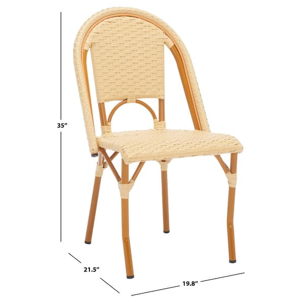 dimension image slide 7 of 8, SAFAVIEH California Outdoor Side Chair Set of 2 (Fully Assembled) - 20 in. W x 22 in. D x 35 in. H