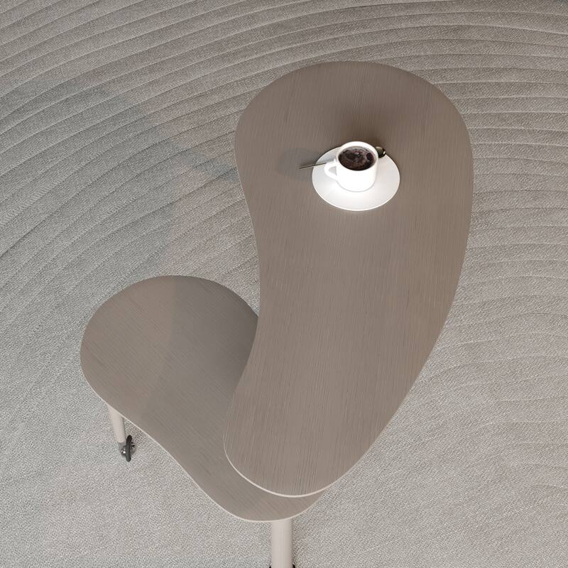 Contemporary rotatable cocktail table with solid rubber wood legs, 360 degree rotating coffee table