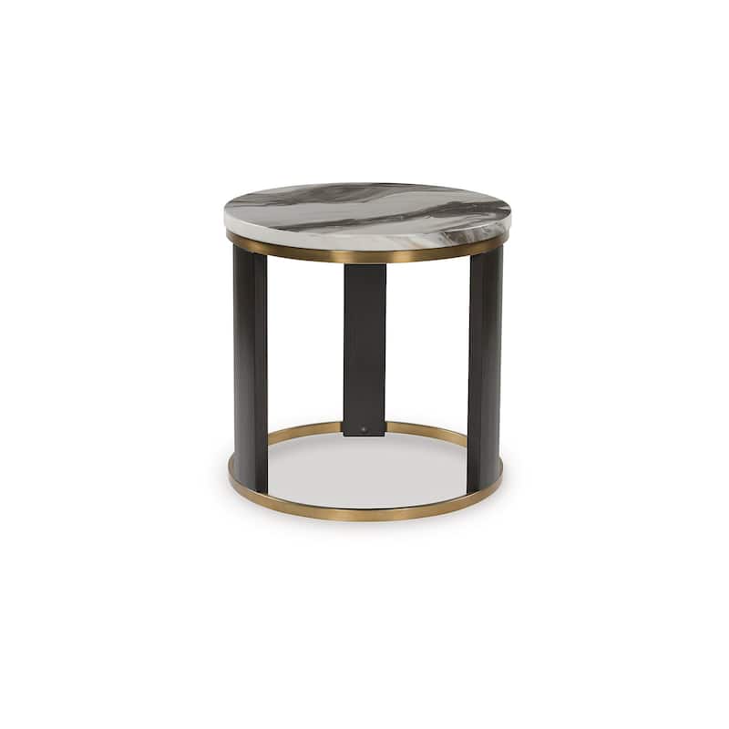 Signature Design by Ashley Jazmore Brown/Gold End Table - 24" W x 24" D x 24" H
