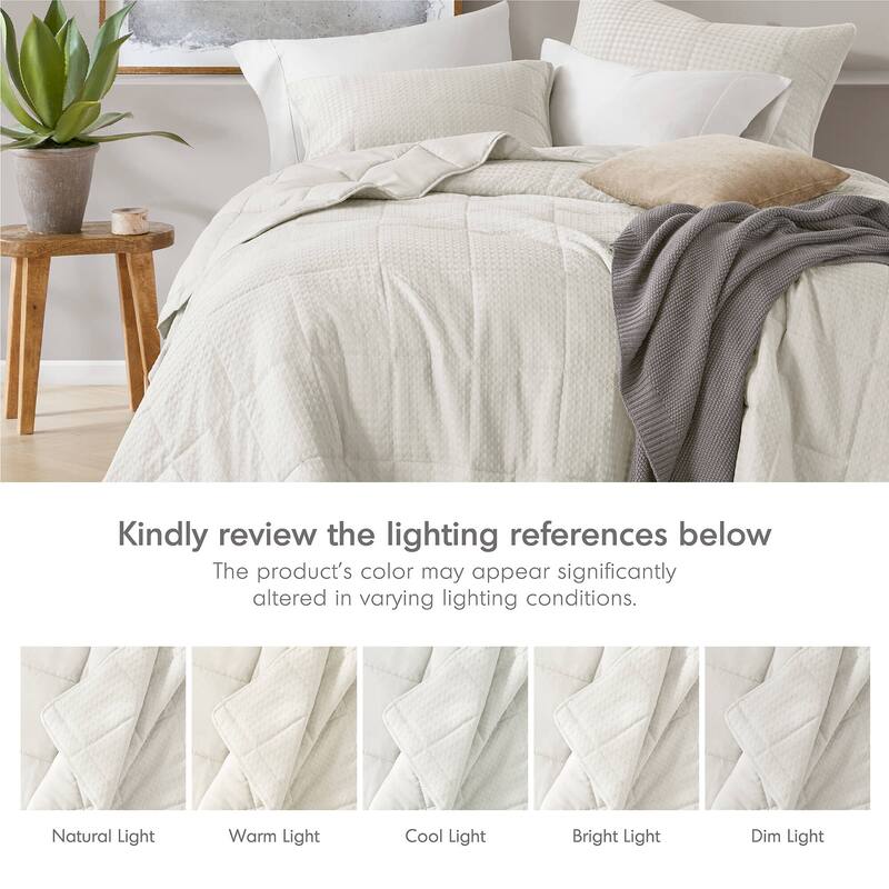 Chelsea Square Mina Waffle Weave Textured Quilt Set