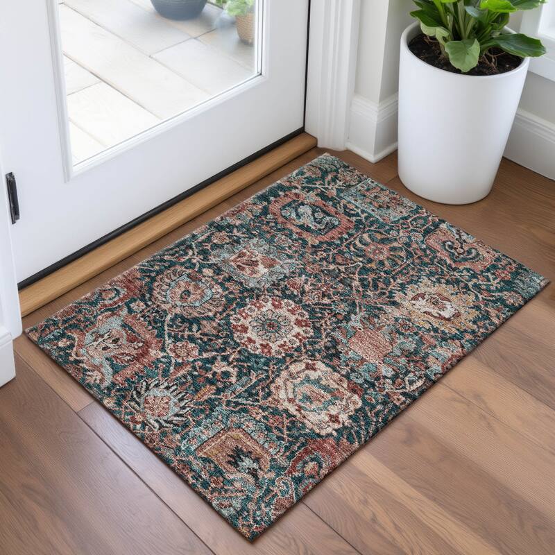 Premium Washable Super Soft Traditional Farmhouse Mayfield Rug - Salmon - 1'8" x 2'6"