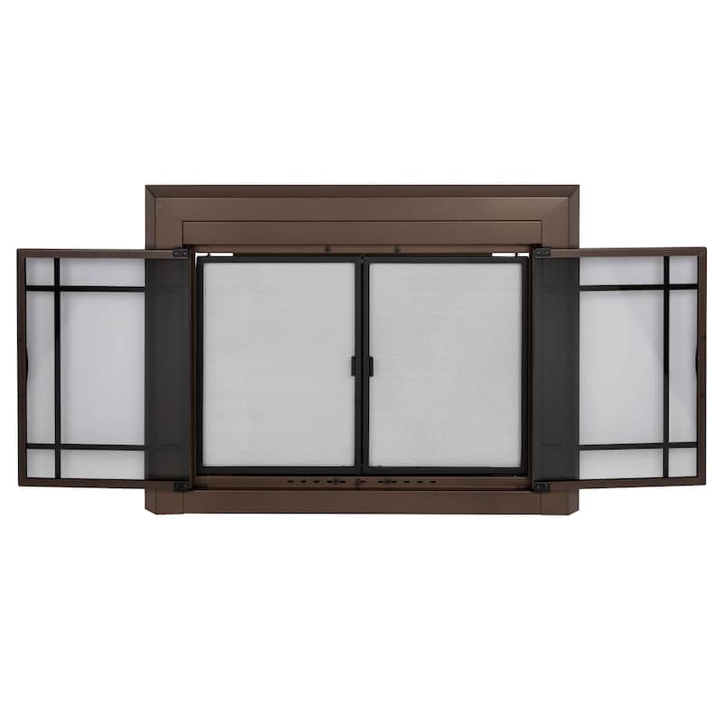Pleasant Hearth Easton Fireplace Glass Door Small Black