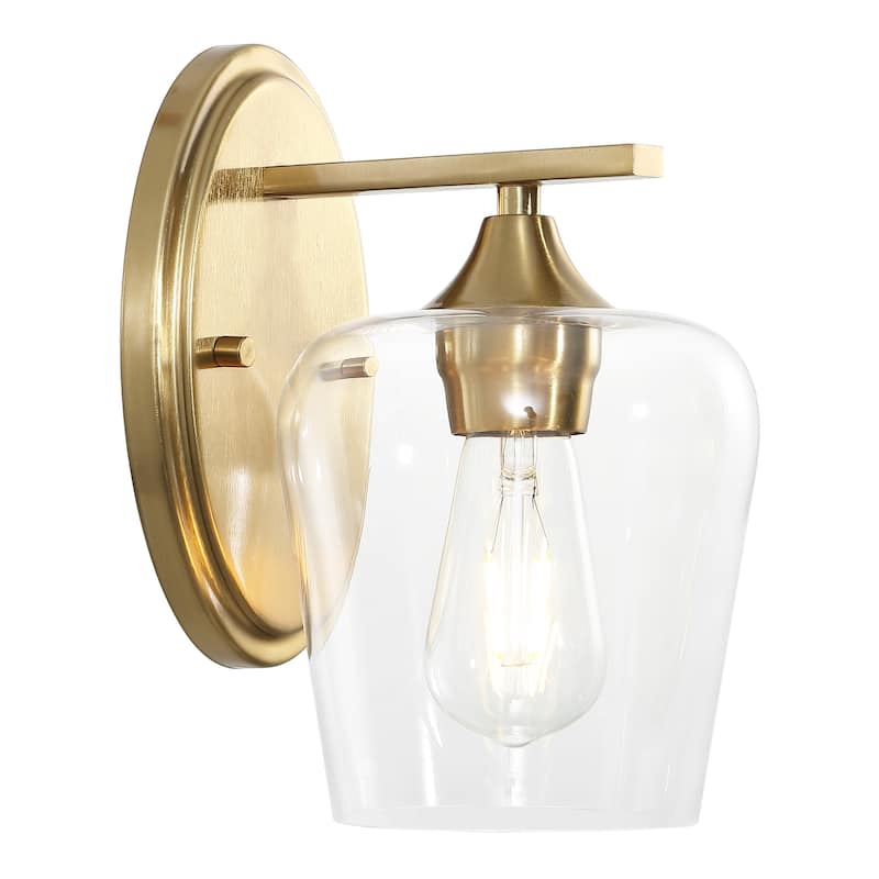 Iron/Seeded Glass LED Vanity Light, by JONATHAN Y