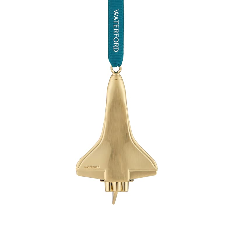 Waterford Christmas Rocketship Golden Ornament