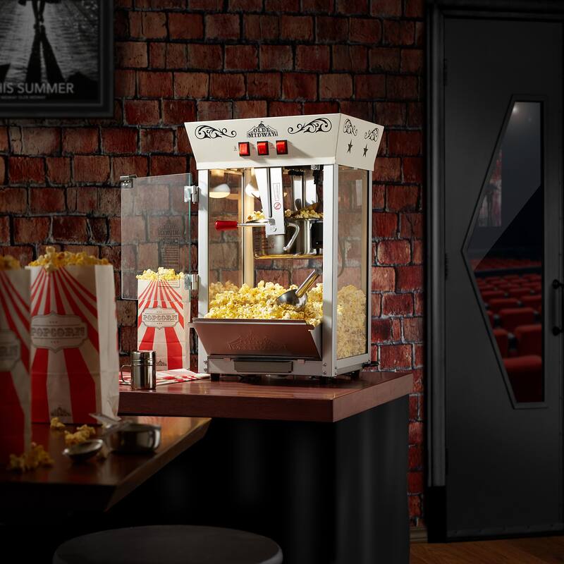 Movie TheaterStyle Countertop Popcorn Machine with 10oz Kettle