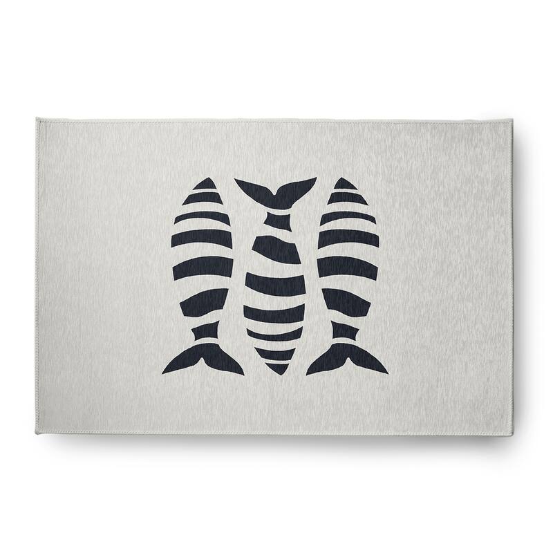Puzzle Fish Nautical Chenille Rug - Shark Blue - 4' x 6'
