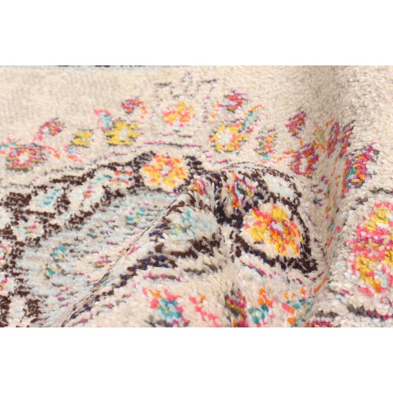 ECARPETGALLERY Machine Made Lea Ivory Area Rug