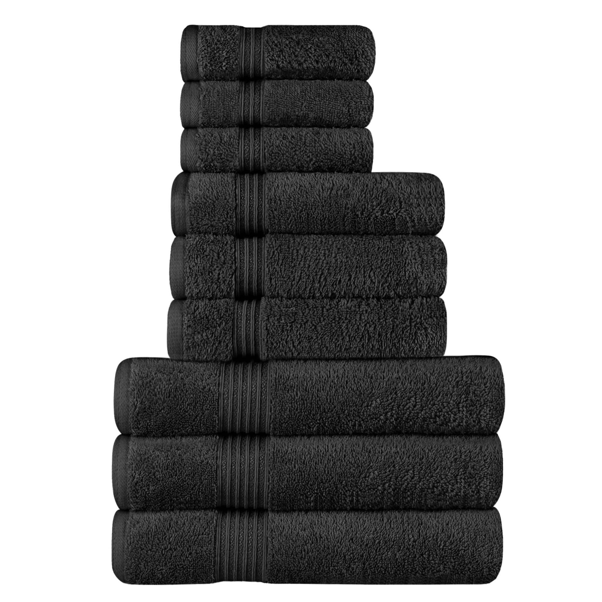 Black and on sale ivory bath towels