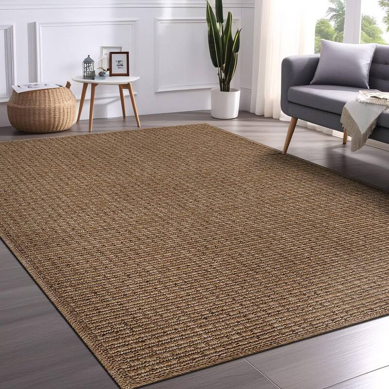 Easy Jute Natural Rug Solid Washable Durable Outdoor Indoor Area Rugs