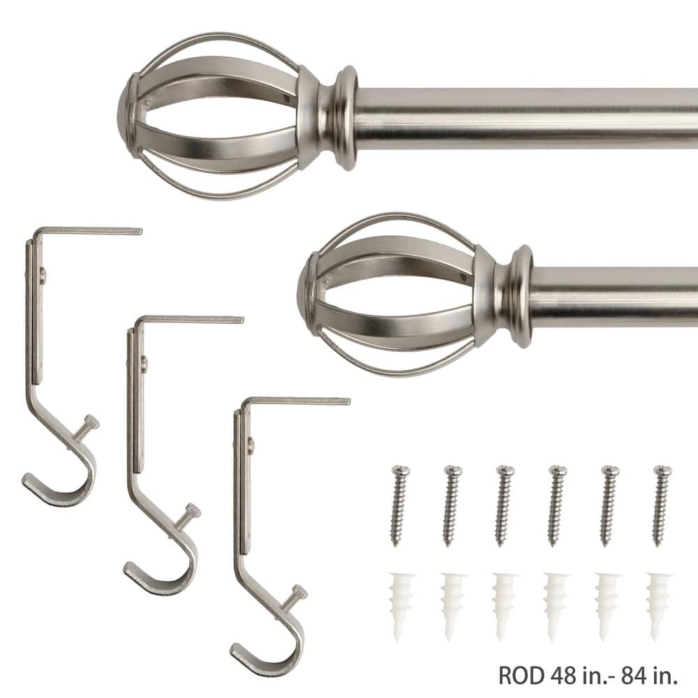 Lumi 5/8" Single Curtain Rod Set- Cage Ball finials