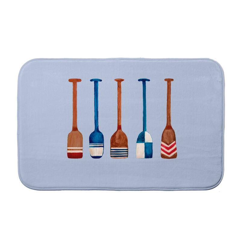 Oar Multi Painted Bath Mat - 17 x 24 - Blue