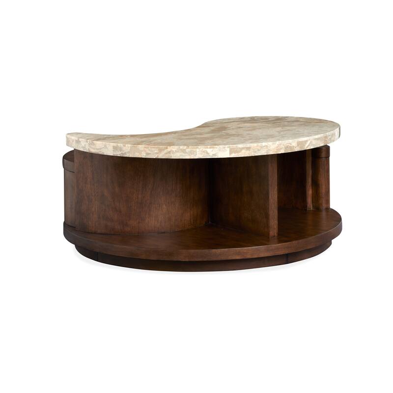 Magnussen Home Mcpherson Burnt Umber Round Cocktail Table with Casters - 40''W x 40''D x 17''H - 40''W x 40''D x 17''H