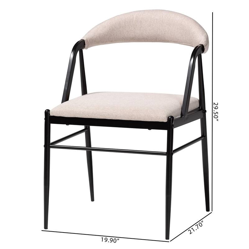 Orrin Modern Industrial Fabric and Metal 4-Piece Dining Chair Set