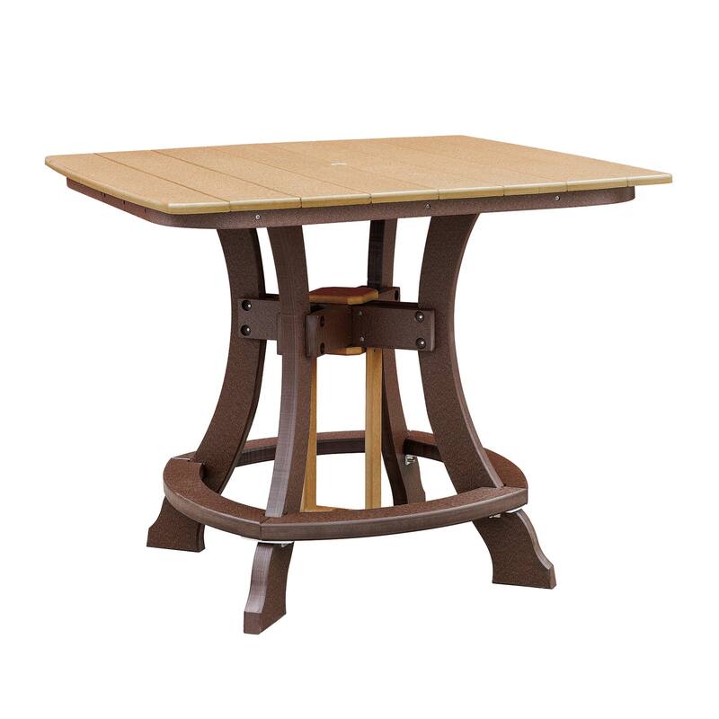 OS Home and Office Five Piece Square Counter Height Dining Set in Cedar on a Tudor Brown Base