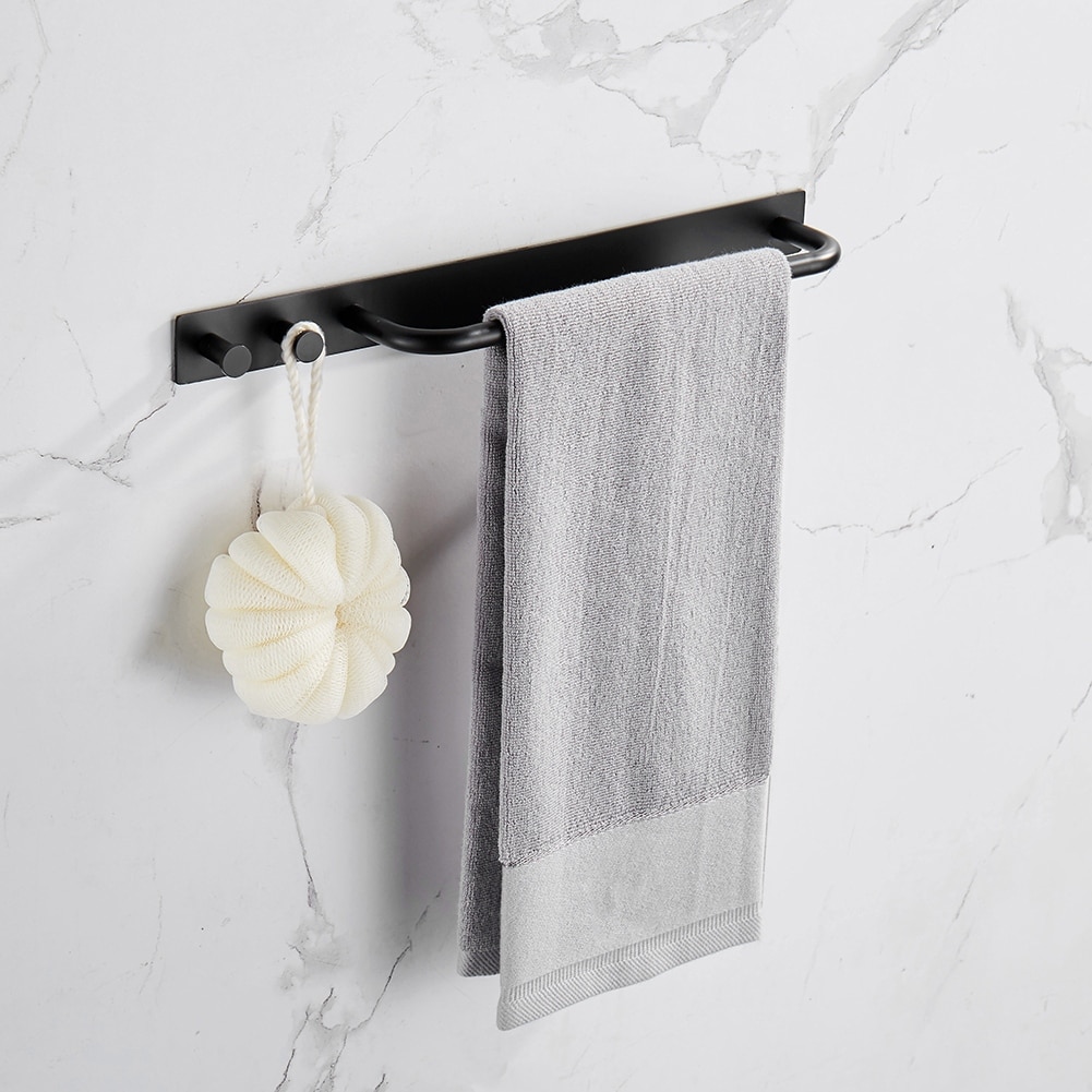 Matte black best sale towel hook rack