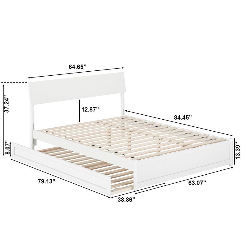 Norla Wood Platform Bed with Trundle