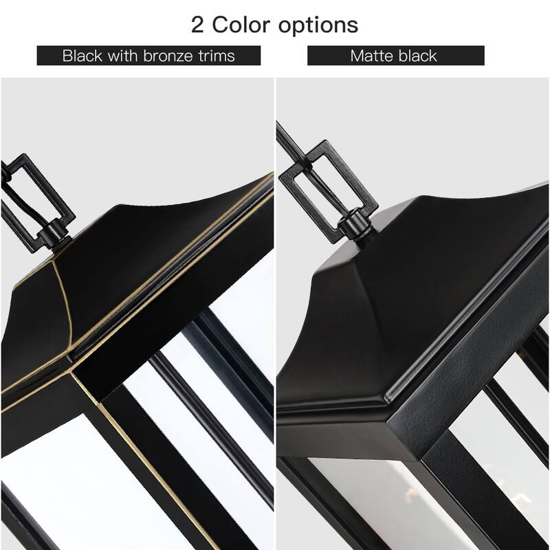 Matte Black Outdoor Hanging Lantern For Patio, Porch With