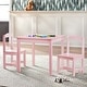preview thumbnail 6 of 13, Simple Living White 3-piece Hayden Kids Table/Chair Set Pink