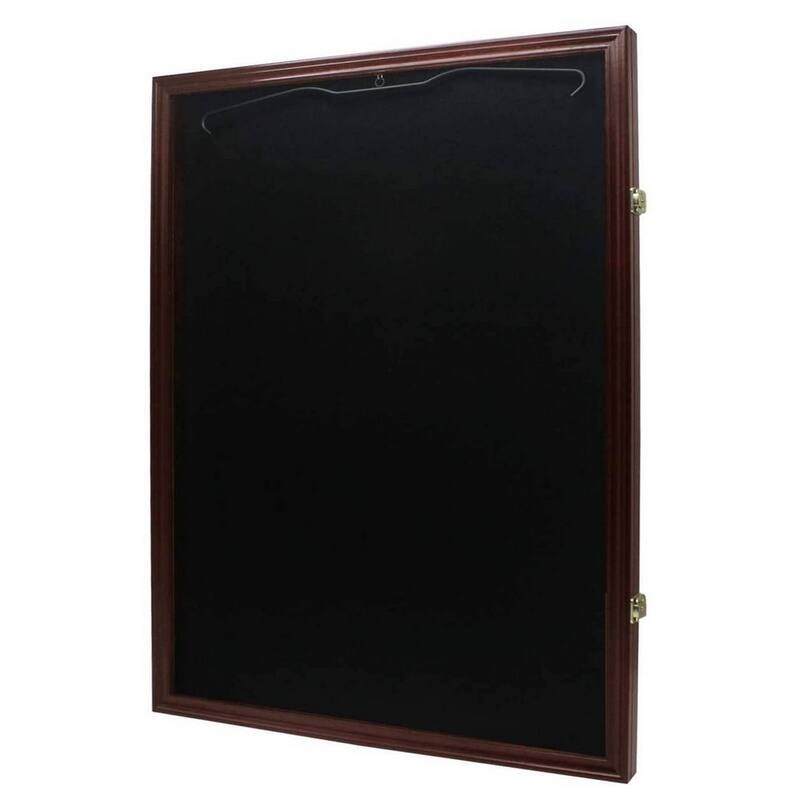 Wall Mounted Baseball Basketball Football Hockey Shirt Display Frame,Brown / Black