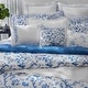 preview thumbnail 3 of 4, Laura Ashley Charlotte Cotton Reversible Blue Comforter Set
