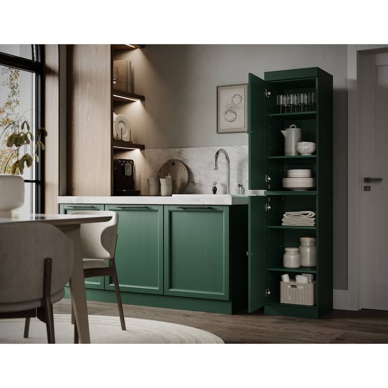 100% Solid Wood 16.5" Kitchen Pantry Cabinet with Doors by Palace Imports