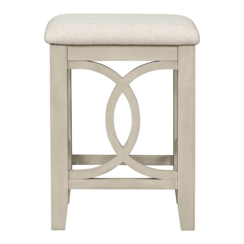 Roomfitters 3-Piece Counter Height Dining Table Set with USB Port, Farmhouse Console Table with 2 Stools