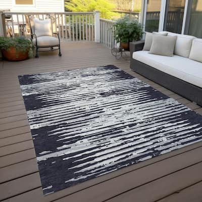 Machine Washable Indoor/ Outdoor Chantille Abstract Ombre Rug