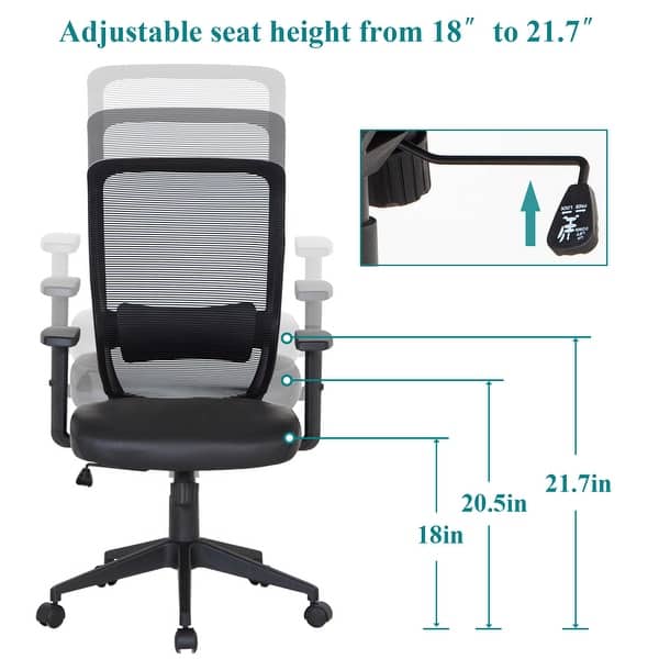 Shop Office Chair Mesh Surface Cushion Adjustable Swivel Mesh Desk