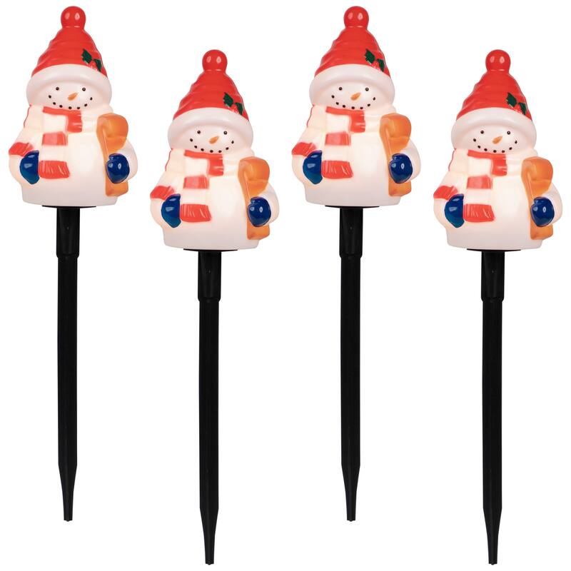 Set of 4 Jolly Snowmen Christmas Pathway Markers 16"