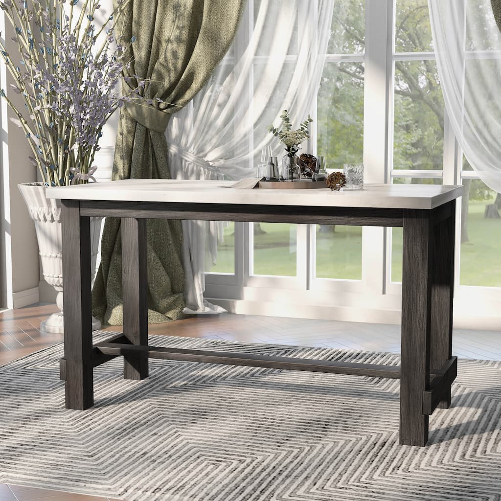 Furniture of America Shap Rustic Black 60-inch Counter Height Table (Table Only)