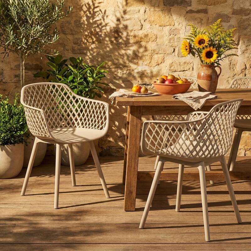 Christopher Knight Home Poppy Outdoor Modern Dining Chair (Set of 2) - Camel