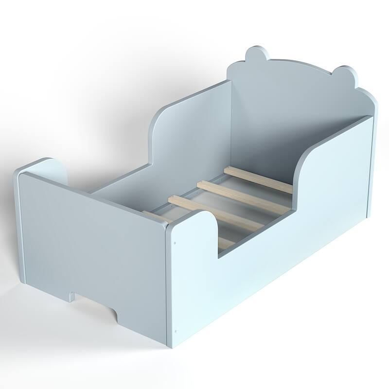 Toddler Floor Bed Frame - Bear Shape Cot Bed for Boys & Girls Ages 3-6