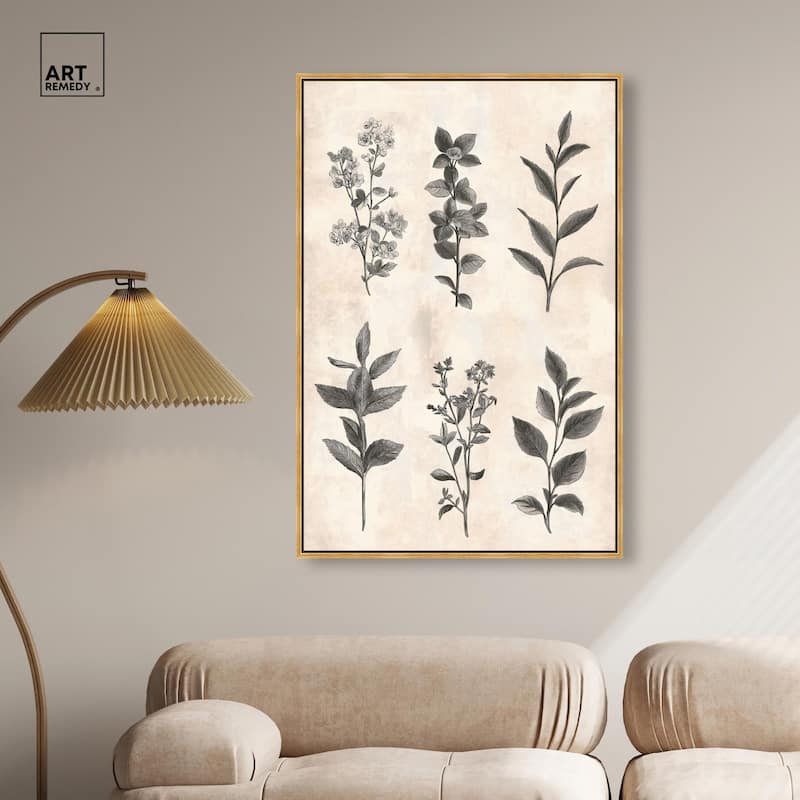Sepia Stems Canvas by Art Remedy
