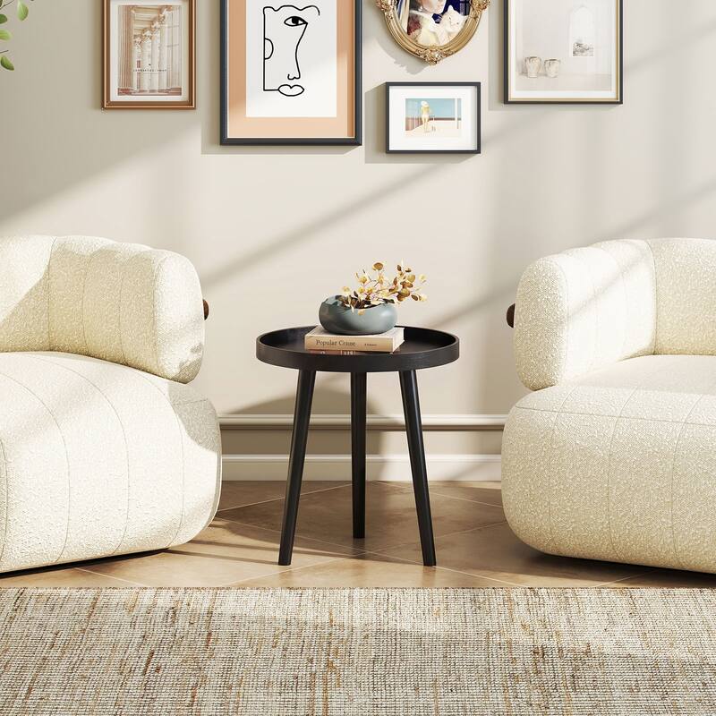 Costway 1/2 PCS Round Side Table Sofa Coffee End Accent Table